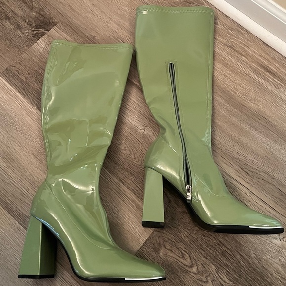 Shoes - Green vinyl boots